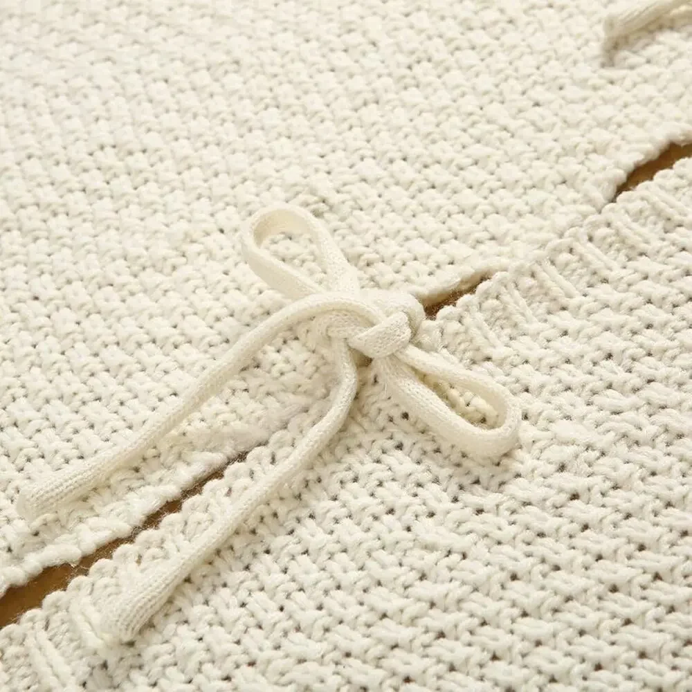 Sattiyrch Knit Christmas Tree Skirt,Luxury Cable Knitted 36”